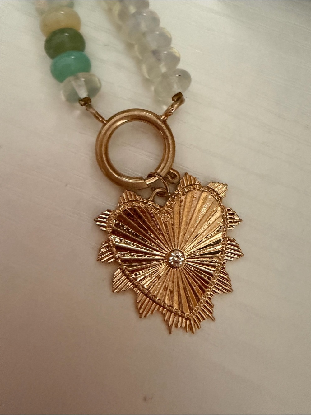 Beaded necklace Heart Charm